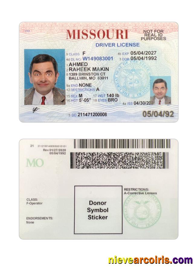 USA Missouri driving license 2021-present